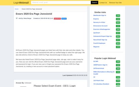 Login Erasrv 2020 Era Page Jsessionid or Register New Account