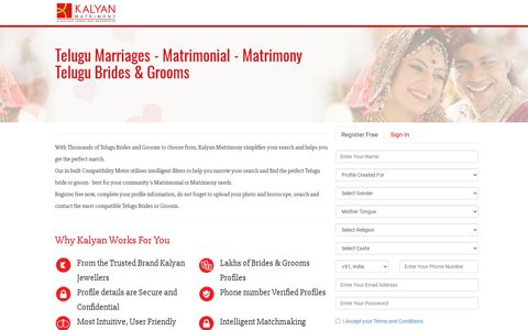Telugu Marriages - Matrimonial - Matrimony - Kalyan Matrimony