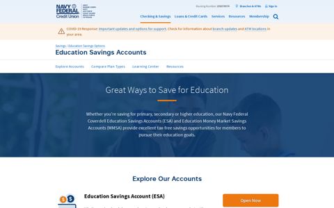 Education Savings Accounts | Navy Federal Credit Union