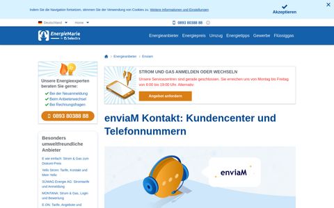 enviaM Kontakt: Kundencenter und Telefonnummern