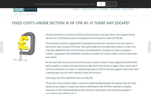 Fixed costs under Section III of CPR 45: is there any escape?