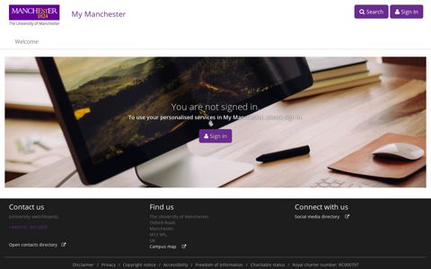 Welcome | MyManchester - My Manchester - The University of ...
