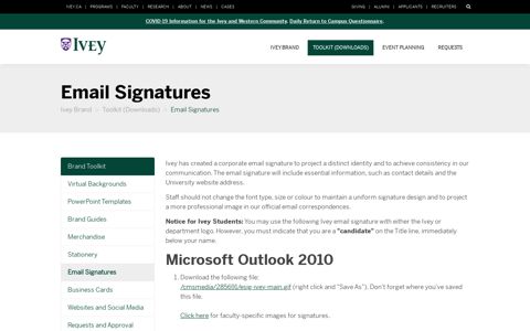 Email Signatures | Ivey Brand - Ivey Business School