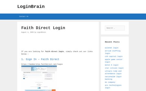 Faith Direct - Sign In - Faith Direct - LoginBrain