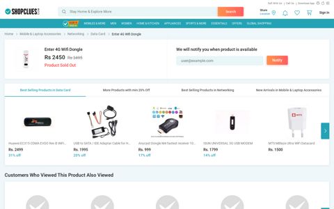 Buy Enter 4G Wifi Dongle Online @ ₹2450 from ShopClues