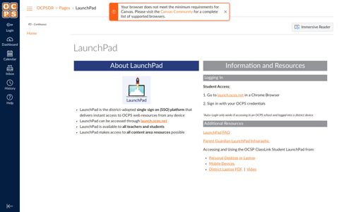 LaunchPad: OCPS Digital Resources - Login