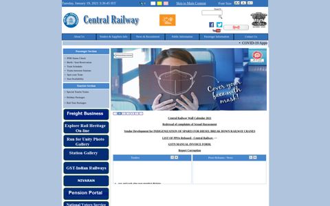 Central Railway / Indian Railways Portal