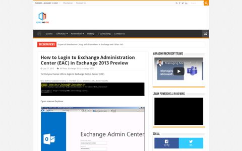 How to Login to Exchange Administration Center (EAC) in ...