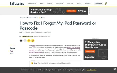 How to Fix: I Forgot My iPad Password or Passcode - Lifewire