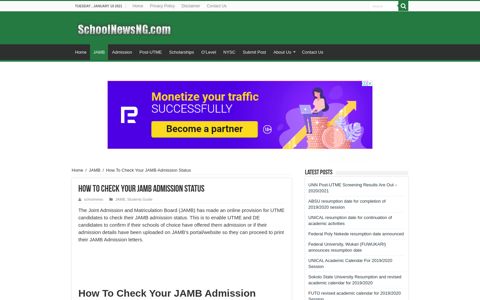 How To Check Your JAMB Admission Status – SchoolNewsNG