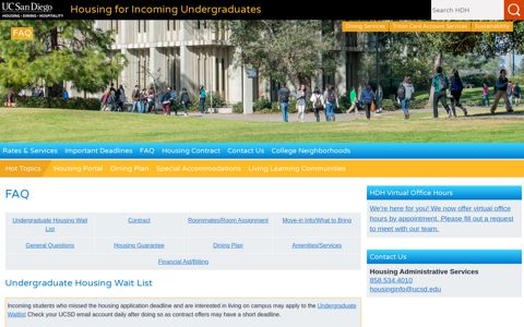 FAQ | HDH | Undergrad Housing | Incoming ... - UCSD HDH