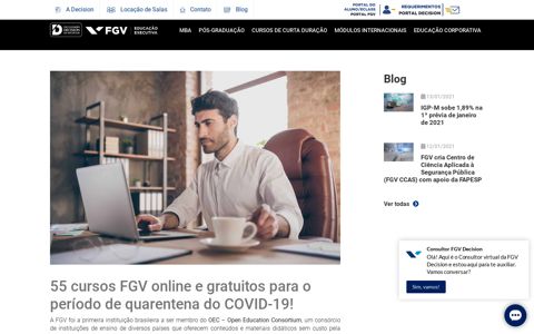 55 cursos FGV online e gratuitos para o período de quarentena