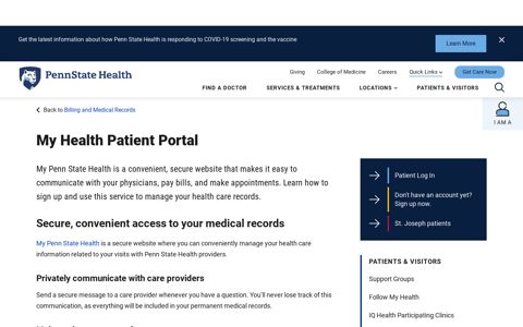 My Health Patient Portal | Penn State Health