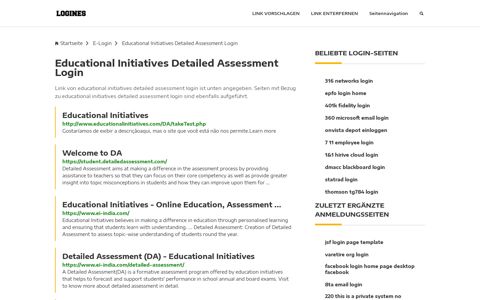 Educational Initiatives Detailed Assessment Login - Logines.de