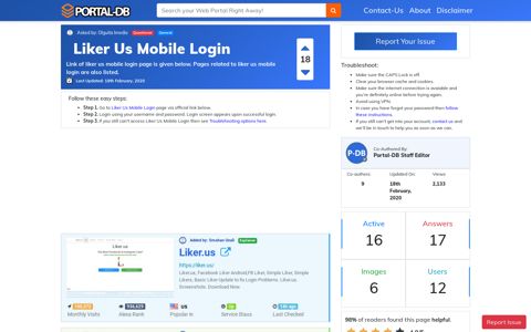 Liker Us Mobile Login - Portal-DB.live