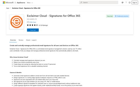 Exclaimer Cloud - Signatures for Office 365