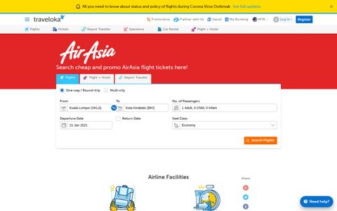 AirAsia Online Flight Booking | Cheap Flight Ticket & Promo