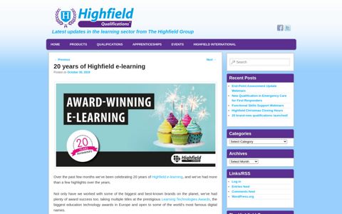 20 years of Highfield e-learning - Highfield News