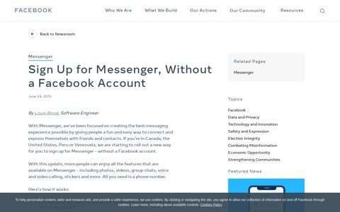 Sign Up for Messenger, Without a Facebook Account - About ...