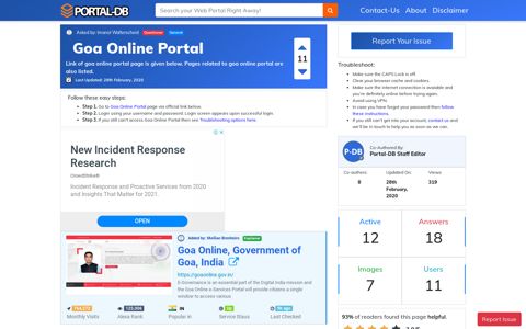 Goa Online Portal