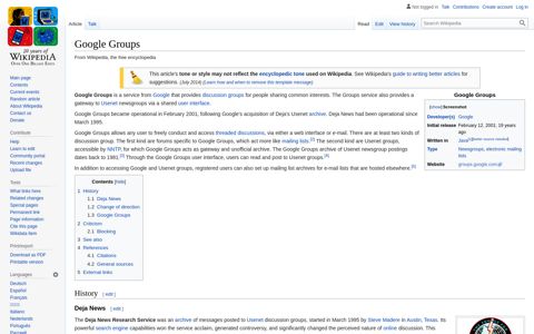 Google Groups - Wikipedia