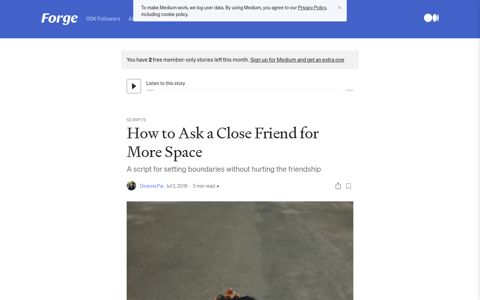 How to Ask a Close Friend for More Space | by Deanna Pai ...