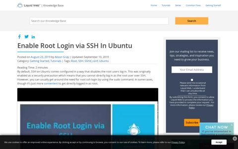Enable Root Login via SSH In Ubuntu | Liquid Web