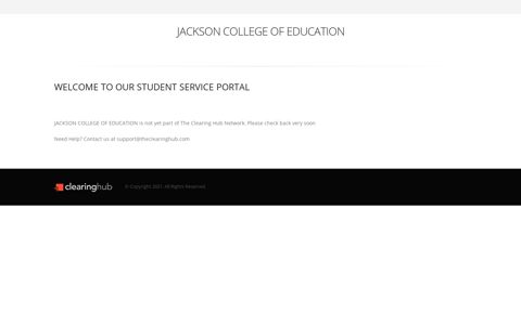 JACKSON COLLEGE OF EDUCATION Student service Portal