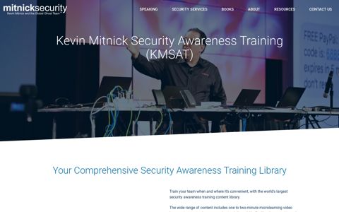 Kevin Mitnick Security Awareness Training (KMSAT) | Mitnick ...