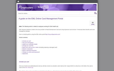 A guide on the EML Online Card Management Portal