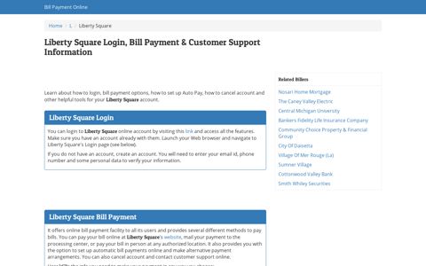 Liberty Square Login, Bill Payment & Customer Support Information