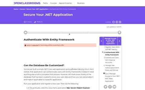 Authenticate With Entity Framework - Secure Your .NET ...