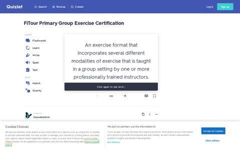 Best FiTour Primary Group Exercise Certification Flashcards ...