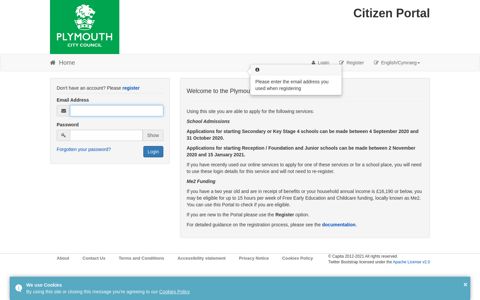 Citizen Portal - Logon - Plymouth City Council