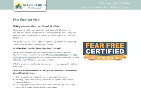 Fear Free Vet Visit - Pleasant Hills Pet Hospital