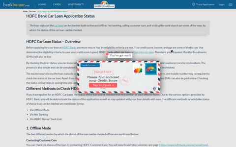 HDFC Car Loan Application Status - Detailed Steps to track