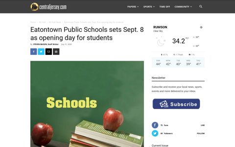 Eatontown Public Schools sets Sept. 8 as opening day for ...