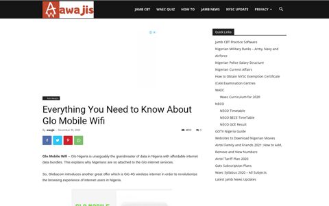 Everything You Need to Know About Glo Mobile Wifi - Awajis