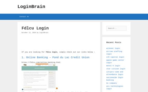 Fdlcu - Online Banking - Fond Du Lac Credit Union - LoginBrain