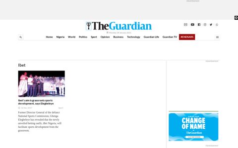 ibet News — Latest On Ibet — — The Guardian Nigeria News ...