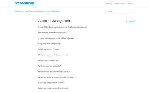 Account Management – FreedomPop - FreedomPop Support