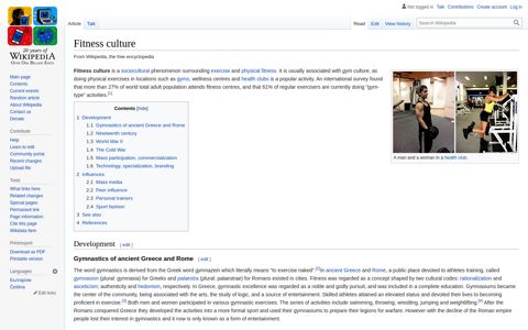 Fitness culture - Wikipedia