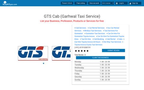 GTS Cab (Garhwal Taxi Service), Dharampur, Dehradun ...