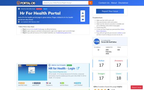 Hr For Health Portal