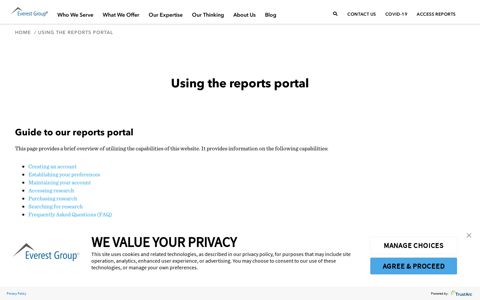 Using The Reports Portal - Everest Group