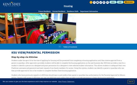 KSU View/Parental Permission | Kent State University