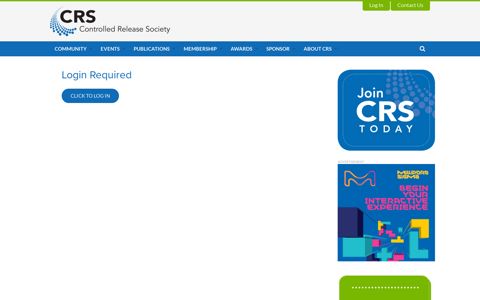 Login Required | Controlled Release Society (CRS)