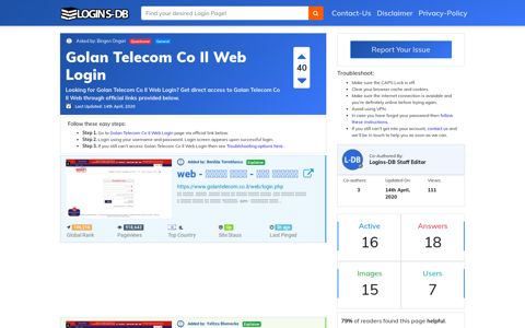 Golan Telecom Co Il Web Login - Logins-DB