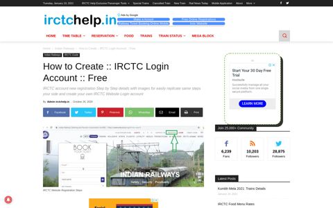 How to Create :: IRCTC Login Account :: Free | IRCTC Help