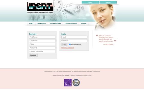 Login - Interpersonal and Social Rhythm Therapy